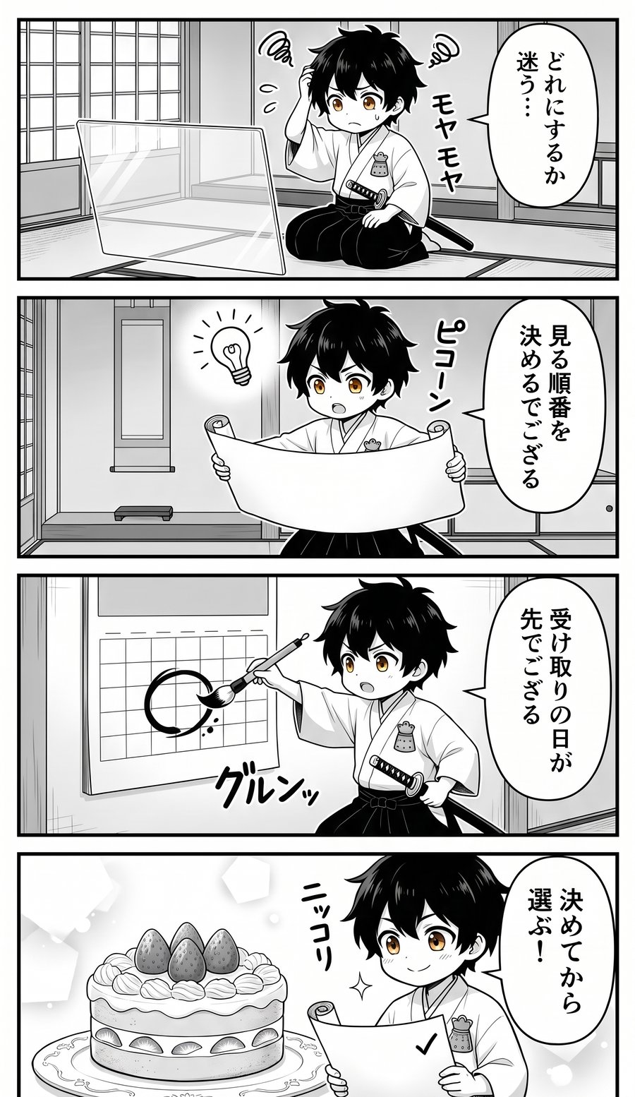 スイーツ侍の4コマ漫画